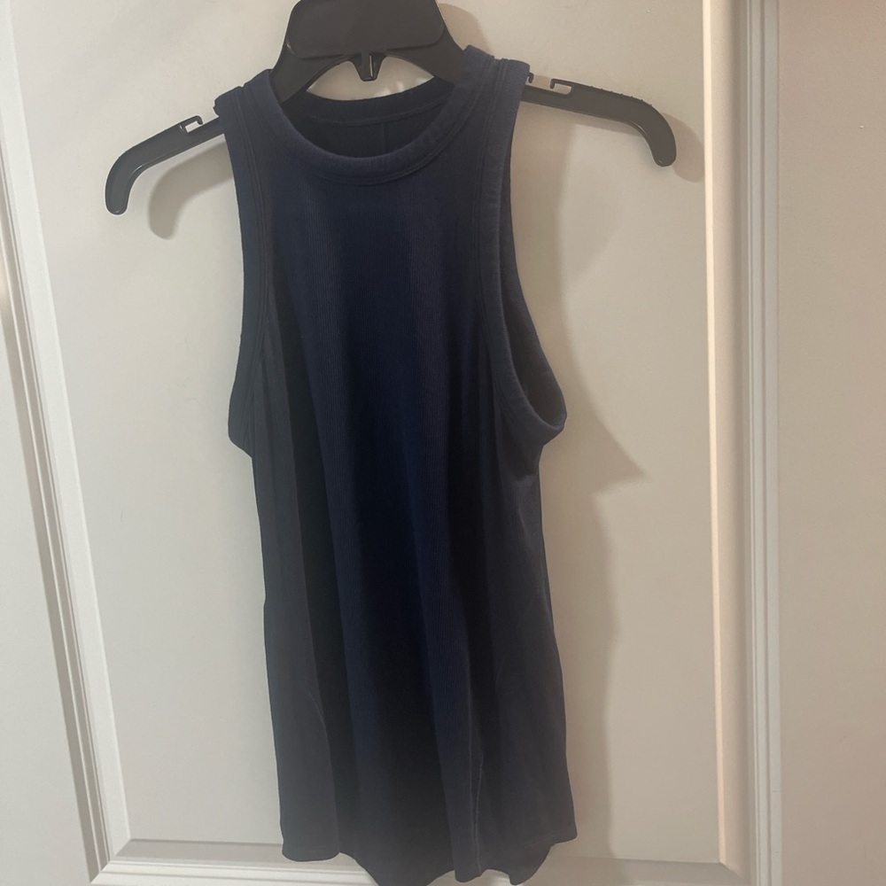 Lululemon Sleeveless Navy Blue Tank Women's Top No Size Tags PTP 14  About 2/4